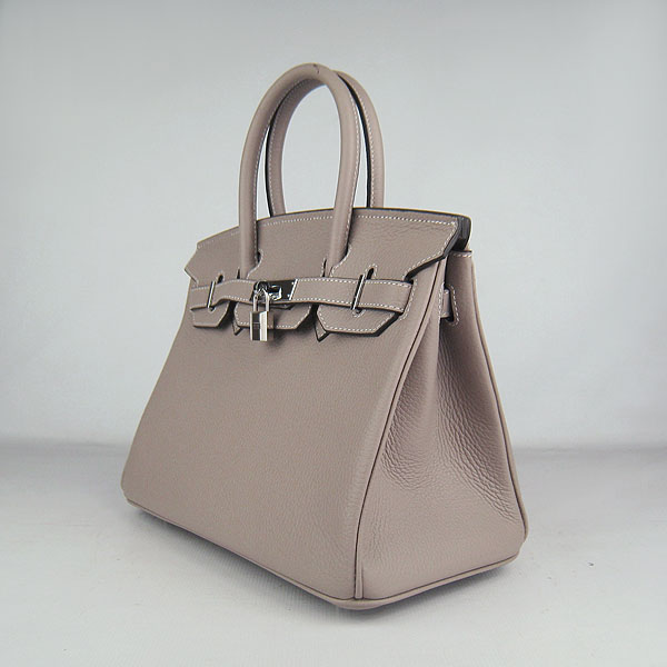 Replica Hermes Birkin 30CM Togo Leather Bag Grey 6088 On Sale